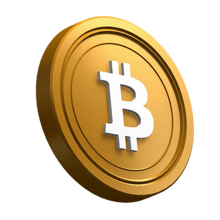 Bitcoin (BTC) coin tilted at an angle in the hero section design