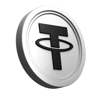 USDT coin illustration by Tether, shown in the platform's information section
